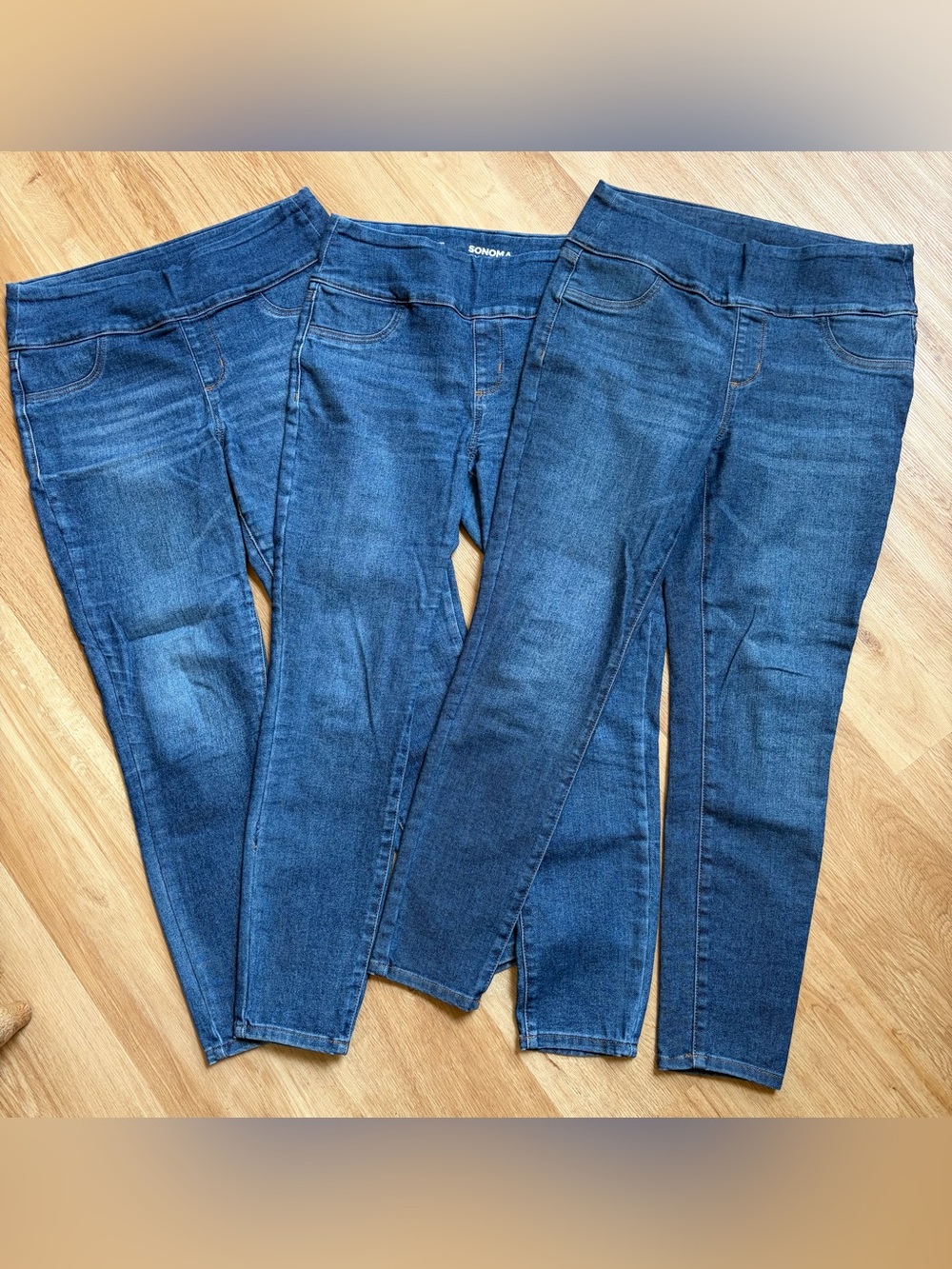 Bundle Lot Jeans 3 Sonoma Women's Dark Blue Stretch Jeggings 12 Denim leggings
